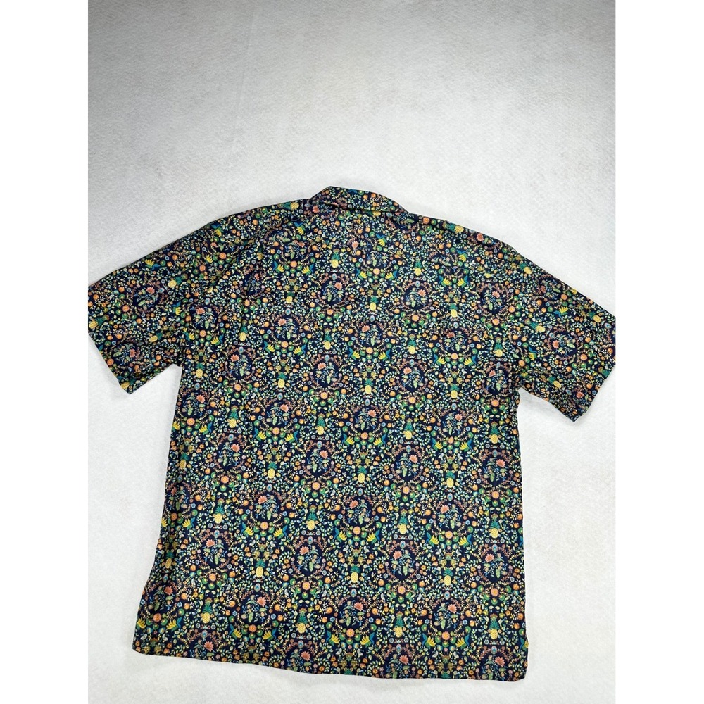Tori Richard Mens XL Aloha Shirt Pineapple Floral Navy Blue Button Up Hawaii - Picture 2 of 7